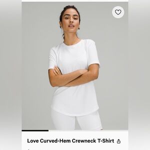 Lululemon White Love Curved-Hem Crewneck T-Shirt Size 8 Never Worn
